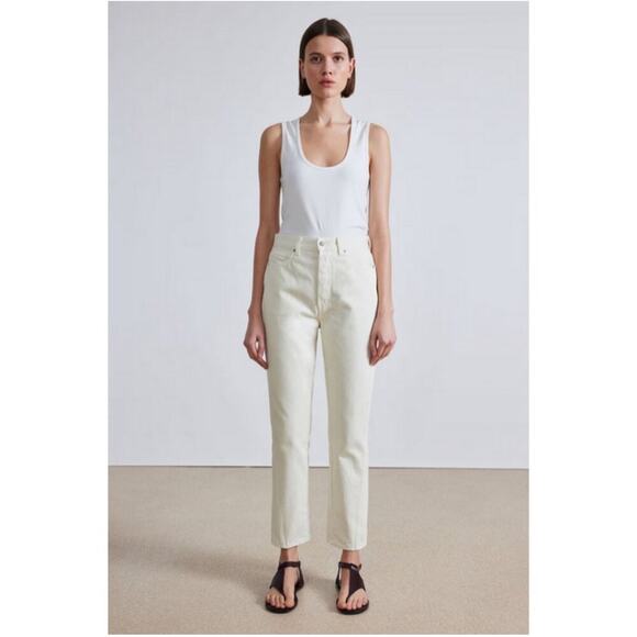 APIECE APART Camilla Jeans Size 31 Denim NEW Organic Recycled Cotton Ecru NWOT - Picture 1 of 15